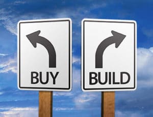 Financial services technology companies are often faced whether to "build or buy" or "build and buy".