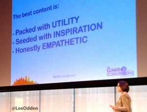 Ann Handley of MarketingProfs speaks at Content2Conversion conference on the best content