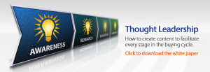Thought leadership should be used to support the entire buying process from creating awareness of needs through managing risk associated with commitment decisions