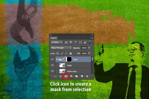 Creative masking of stock object images can help to give context to an illustration.